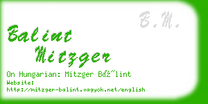 balint mitzger business card